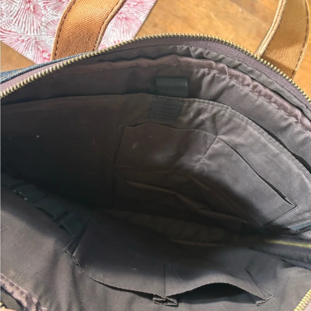 Vintage Lucky Brand Denim and Leather Messenger Bag